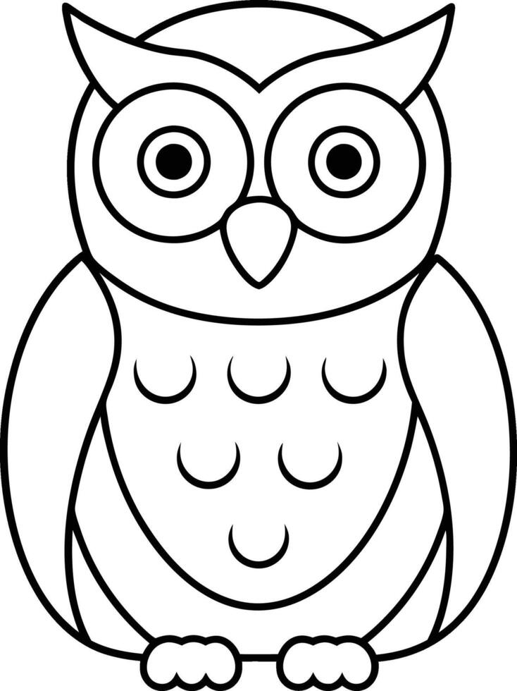 owl outline illustration vector