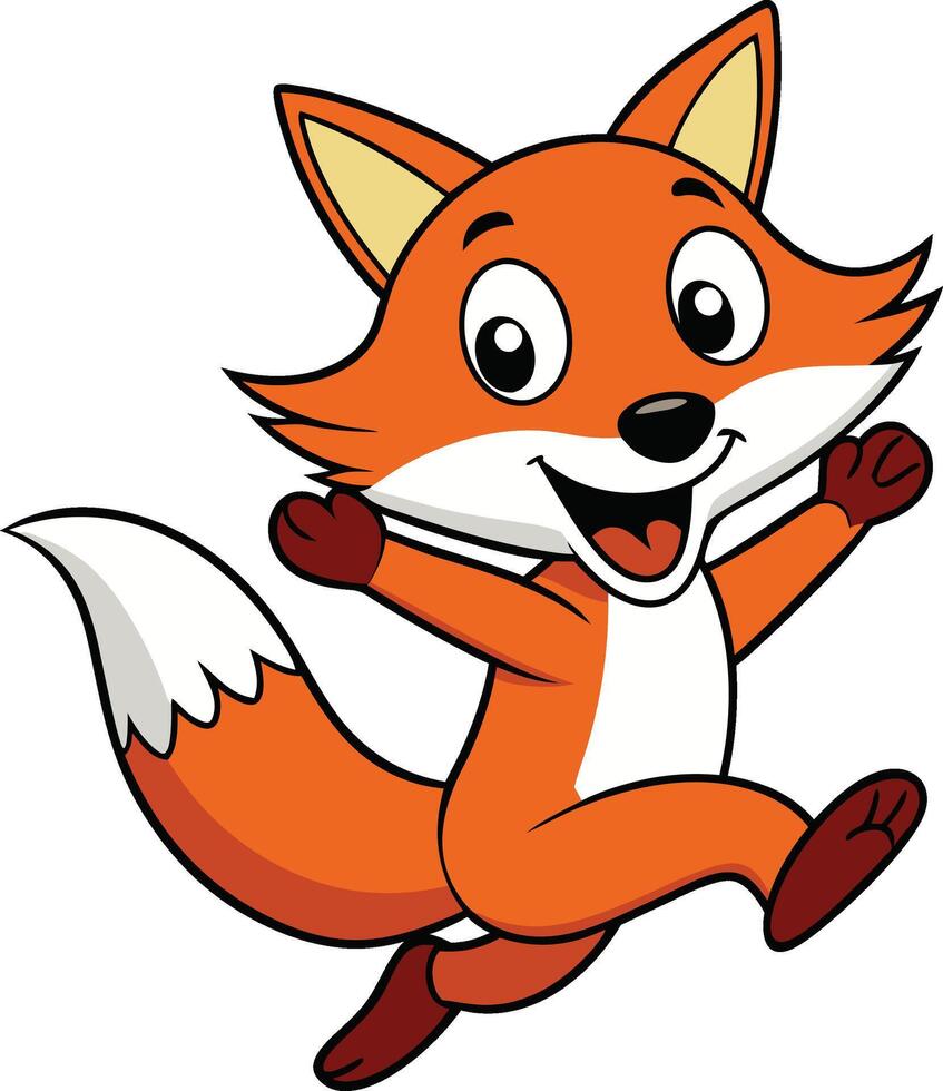 jumping fox design vector