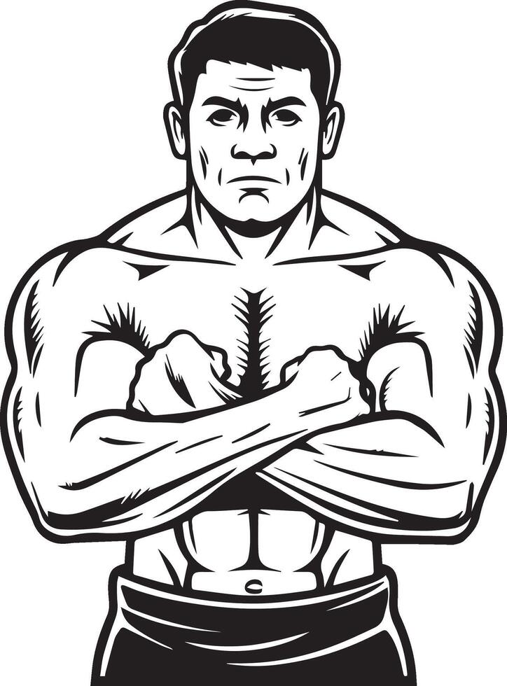 bodybuilder silhouette man vector