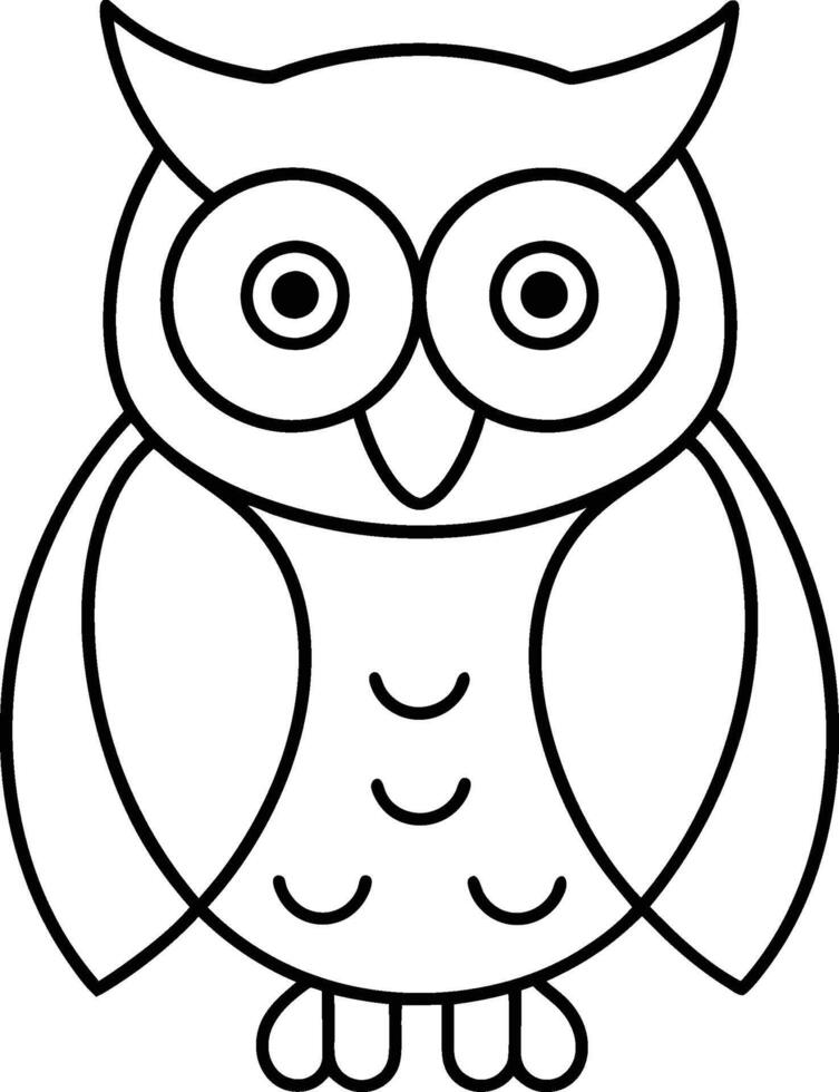 cute owl outline design vector