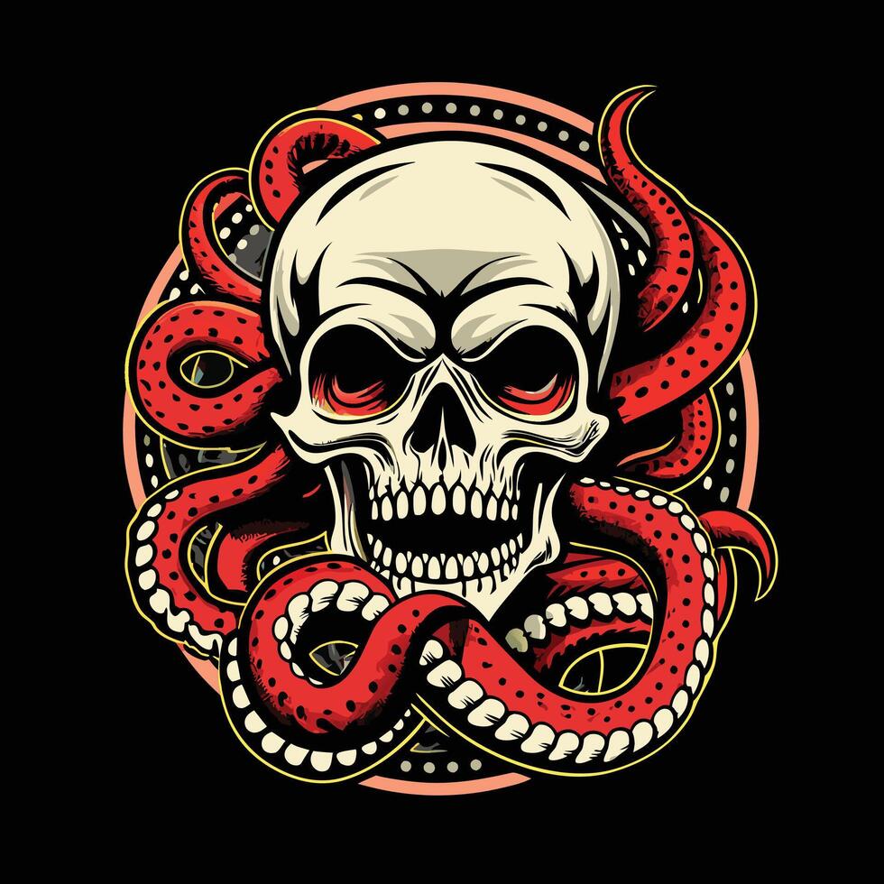 monster skull design vector
