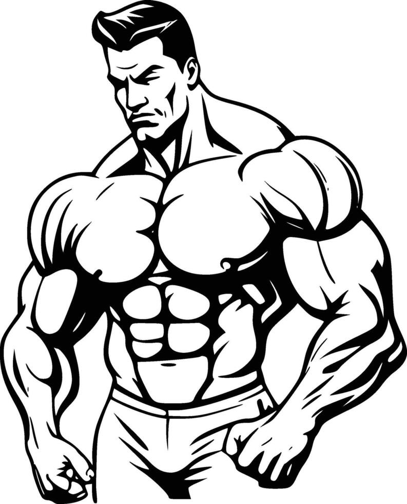 bodybuilder fitness boy vector
