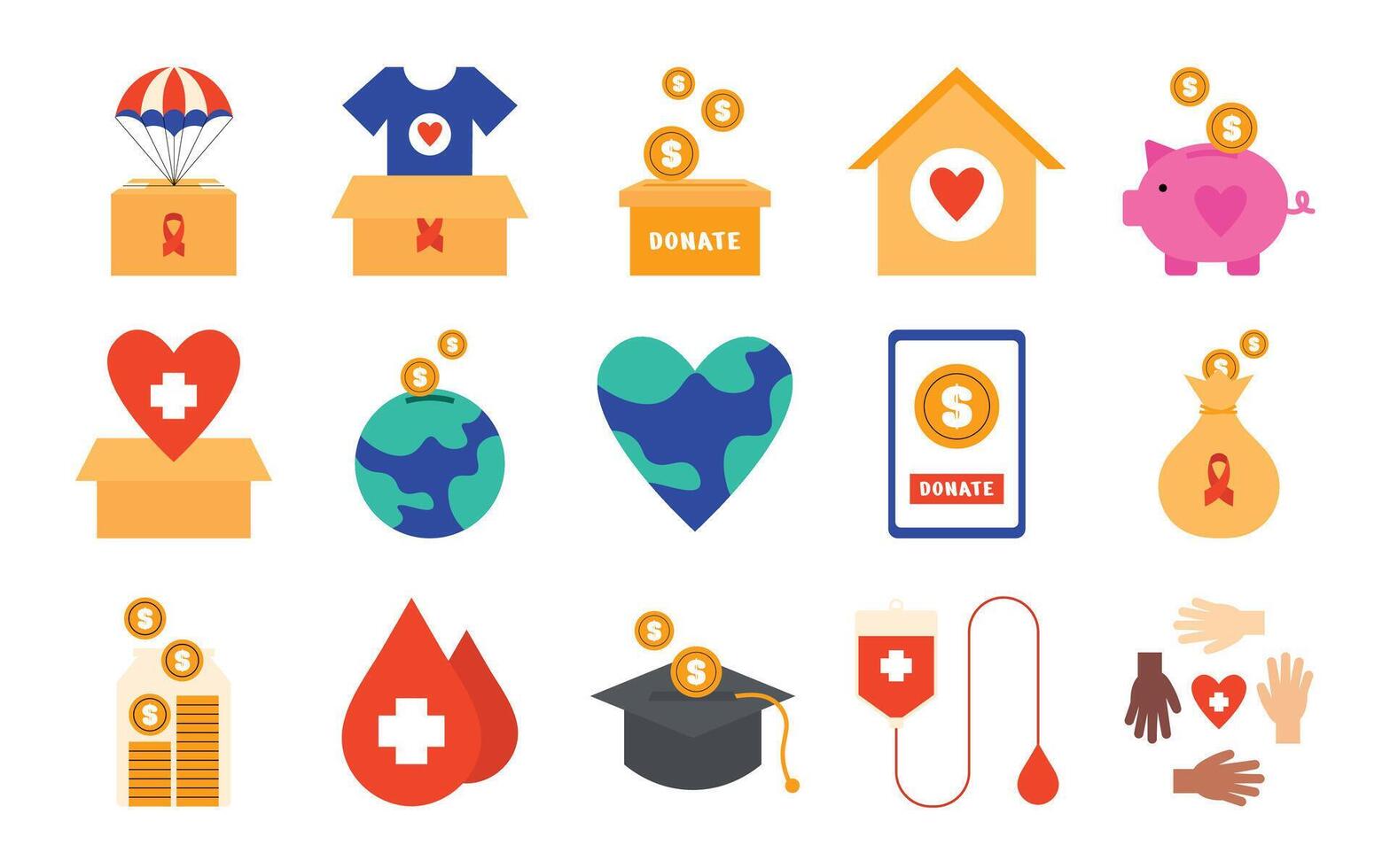 Fundraiser Illustration Set vector