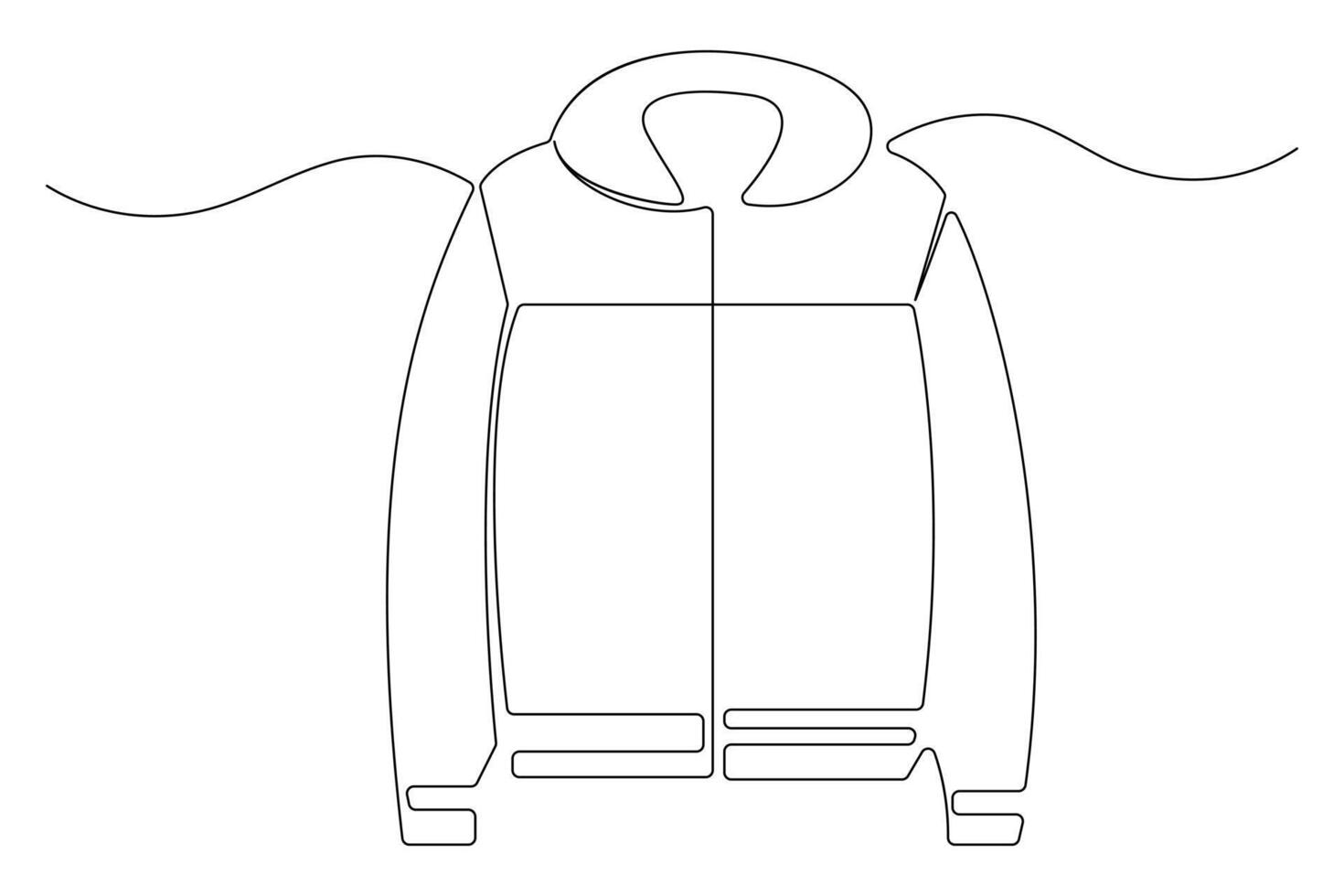 Continuous one line drawing of Jacket art illustration vector