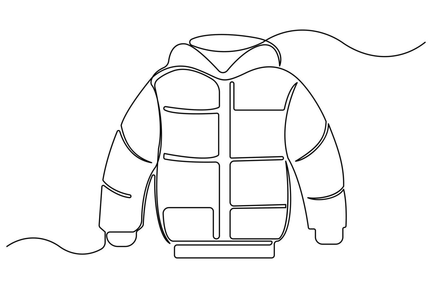 Continuous one line drawing of Jacket concept single line art illustration vector