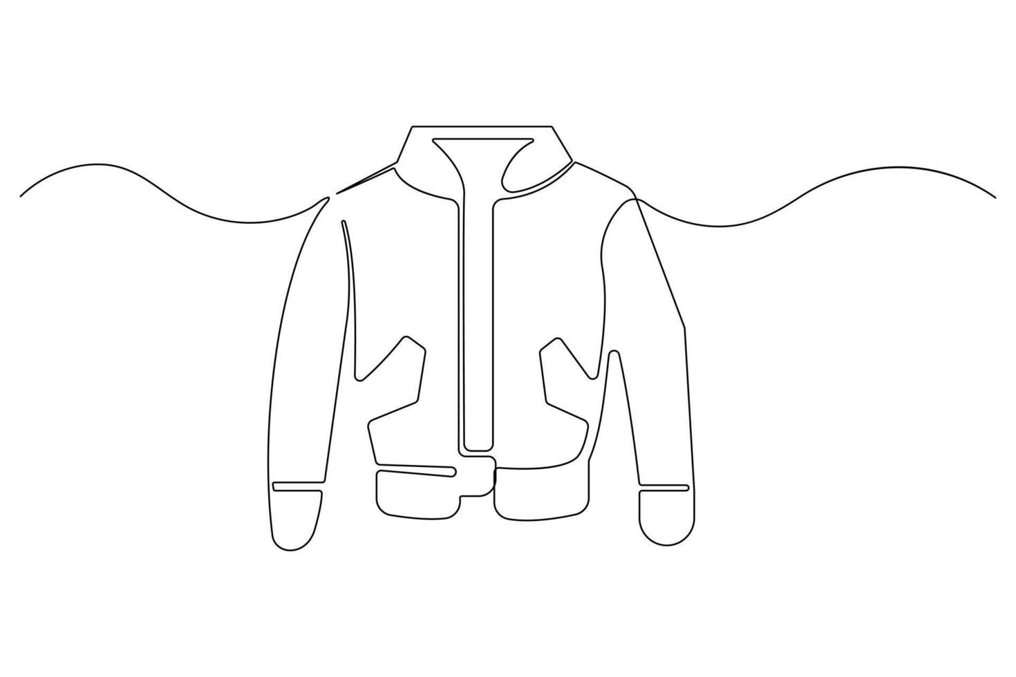 Continuous one line drawing Jacket line sign line art illustration vector