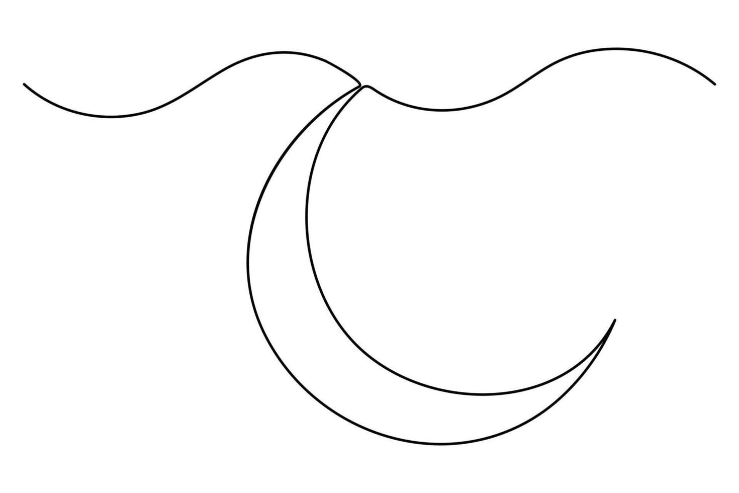 Continuous single line of Moon concept drawing outline art illustration vector