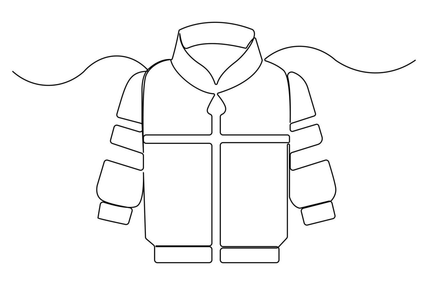 Continuous line drawing of Jacket symbol art illustration vector
