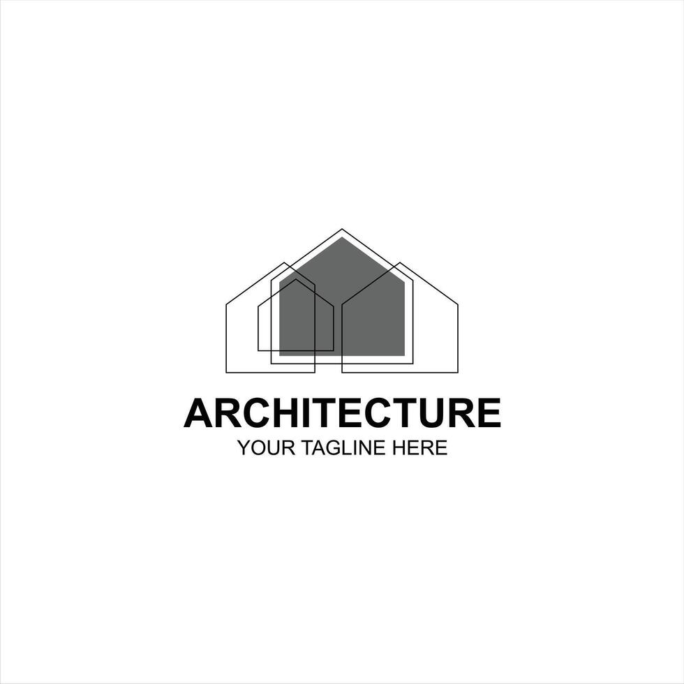 architecture logo icon with creative illustration vector