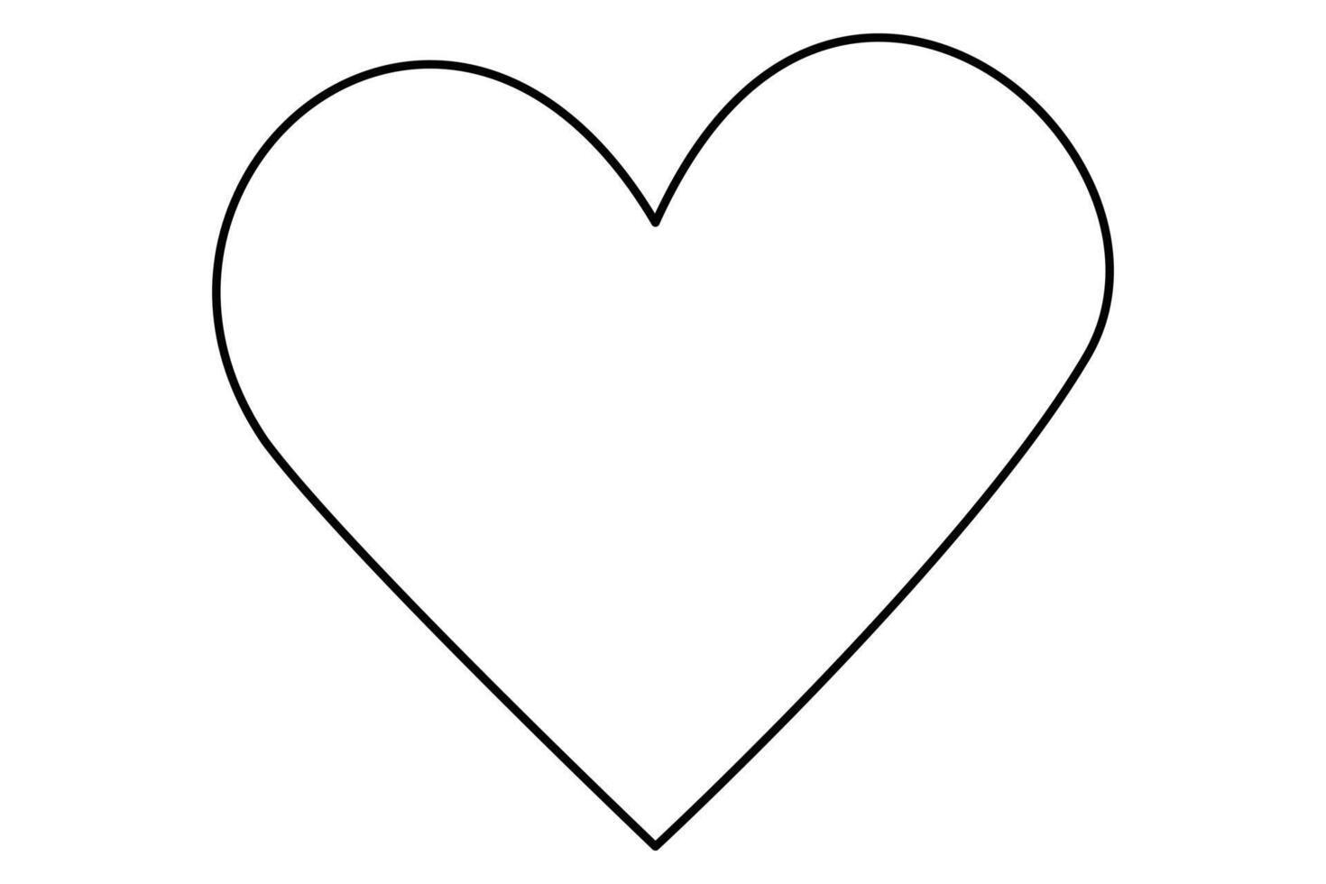 Heart, heart icon, heart shape, symbol icon single-line drawing of art illustration vector