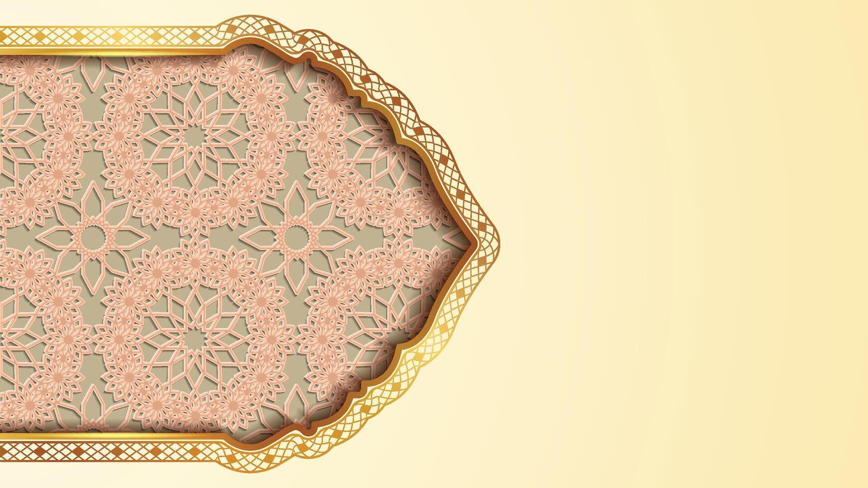 Islamic Background with Arabesque Pattern and Space for Text vector