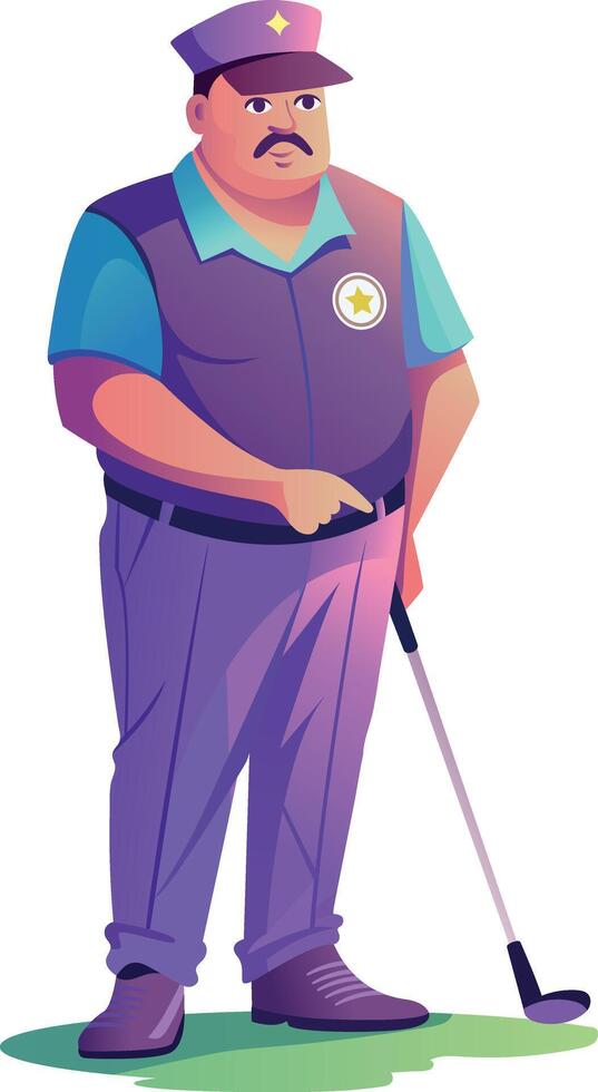 Golf pro character illustration in flat style vector