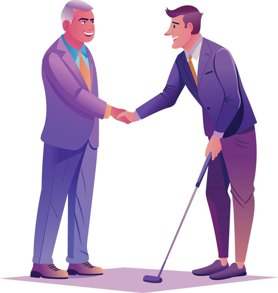 Golf meeting character illustration in flat style vector