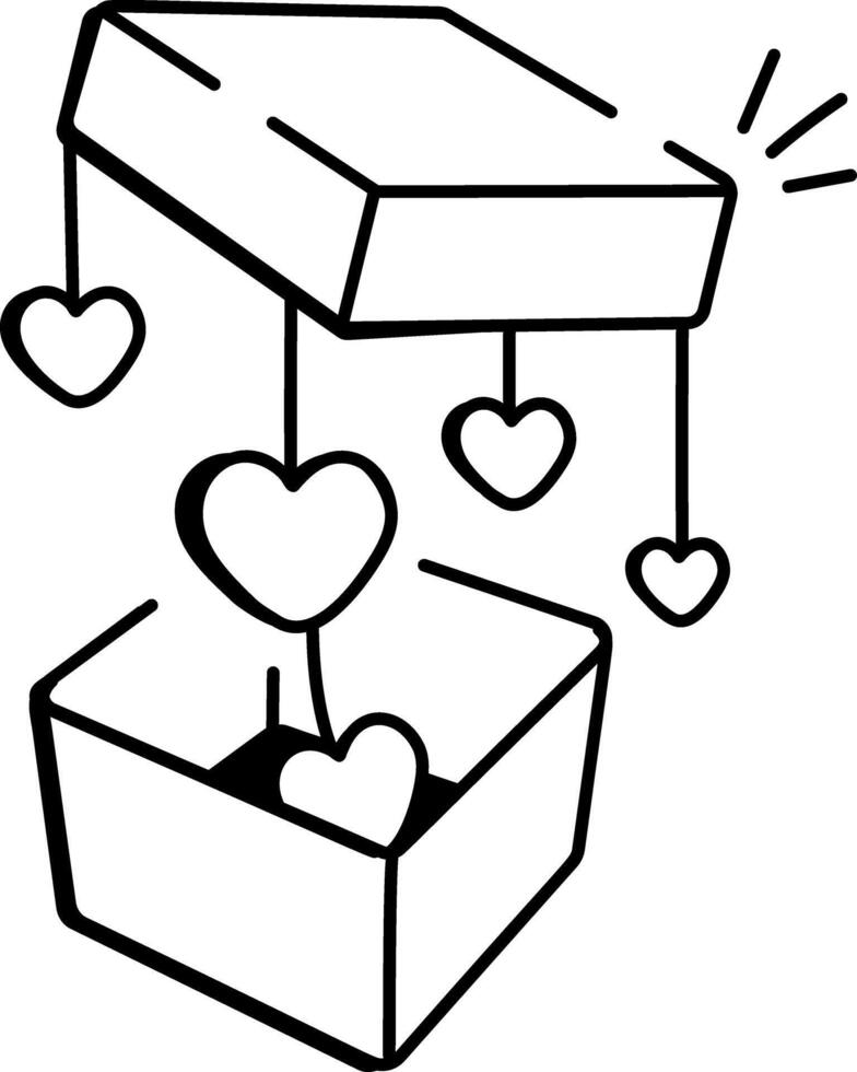A hand drawn icon of a gift hamper vector