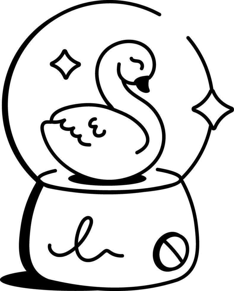 Decorative crystal ball icon in hand drawn style vector