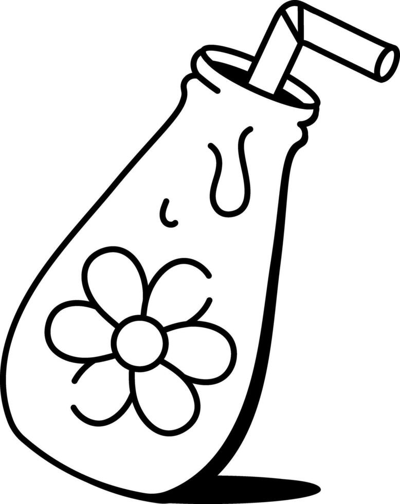 A sketchy style icon of juice bottle vector