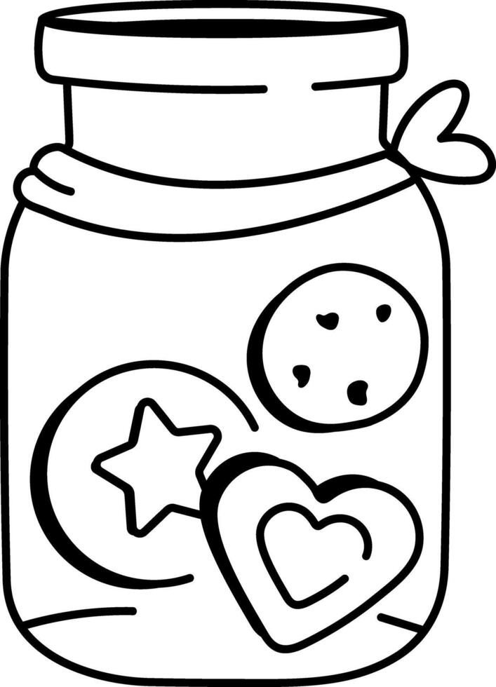 A hand drawn icon of cookies jar vector