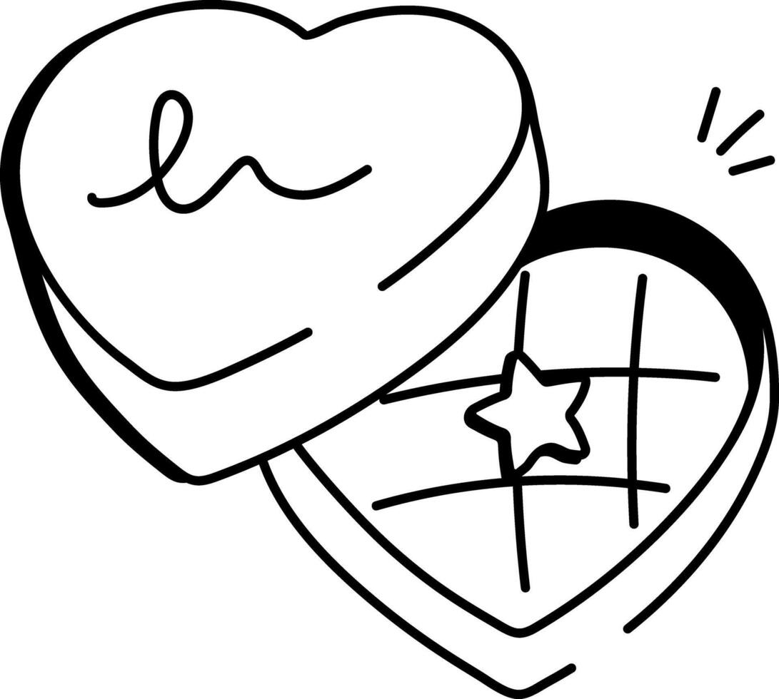 A hand drawn icon of chocolate box vector