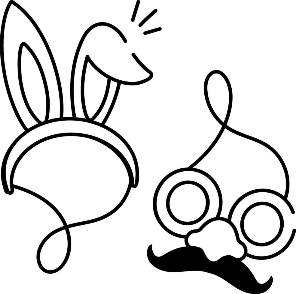 Party props icon in doodle style vector