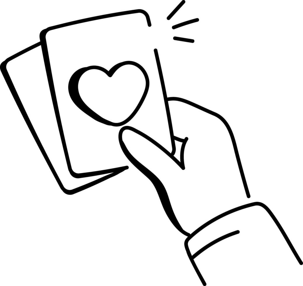 Playing cards icon in hand drawn style vector