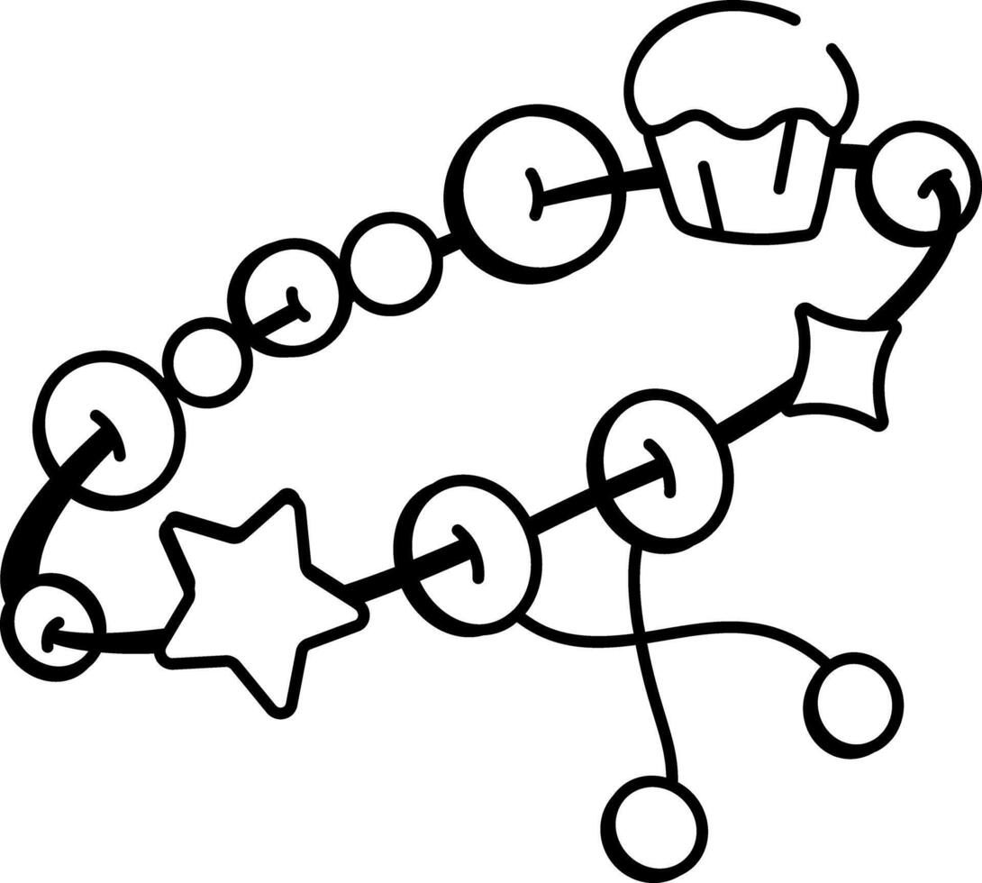 A hand drawn icon of charm bracelet vector