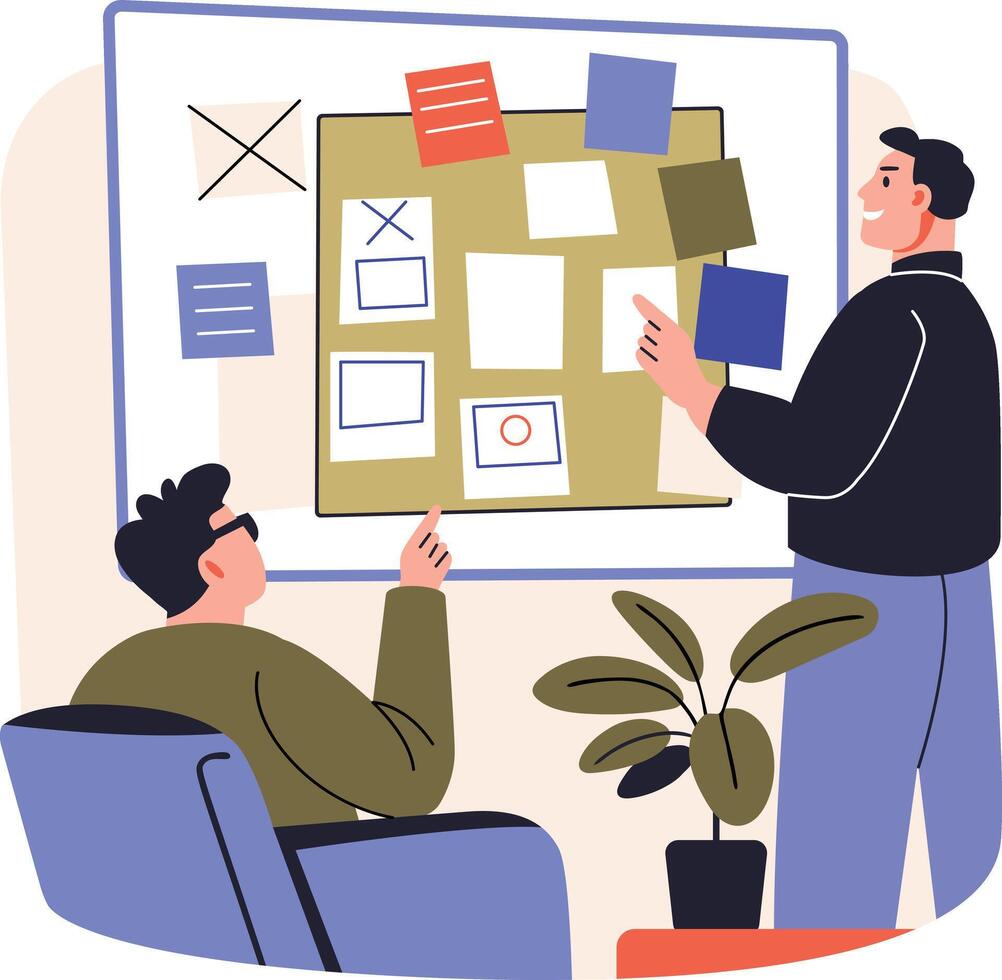 Project planning illustration in flat style vector