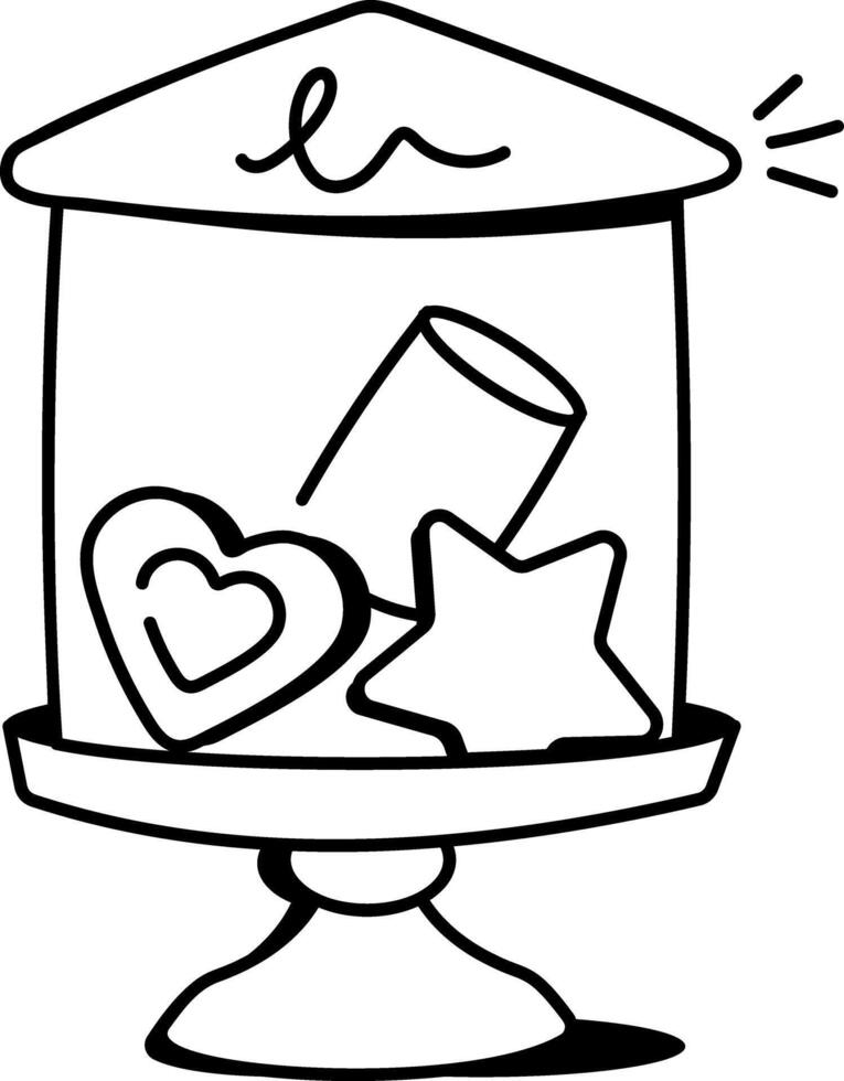 A hand drawn icon of birthday treats vector