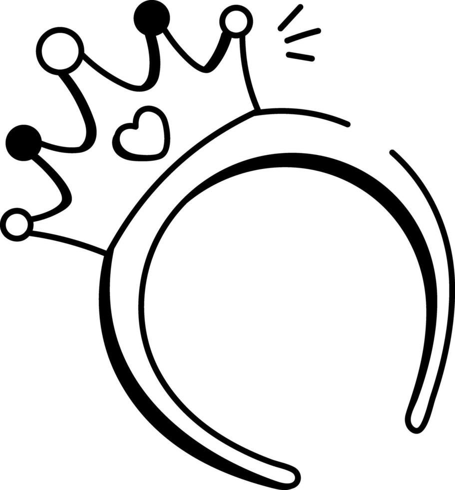 Crown headband icon doodle style vector