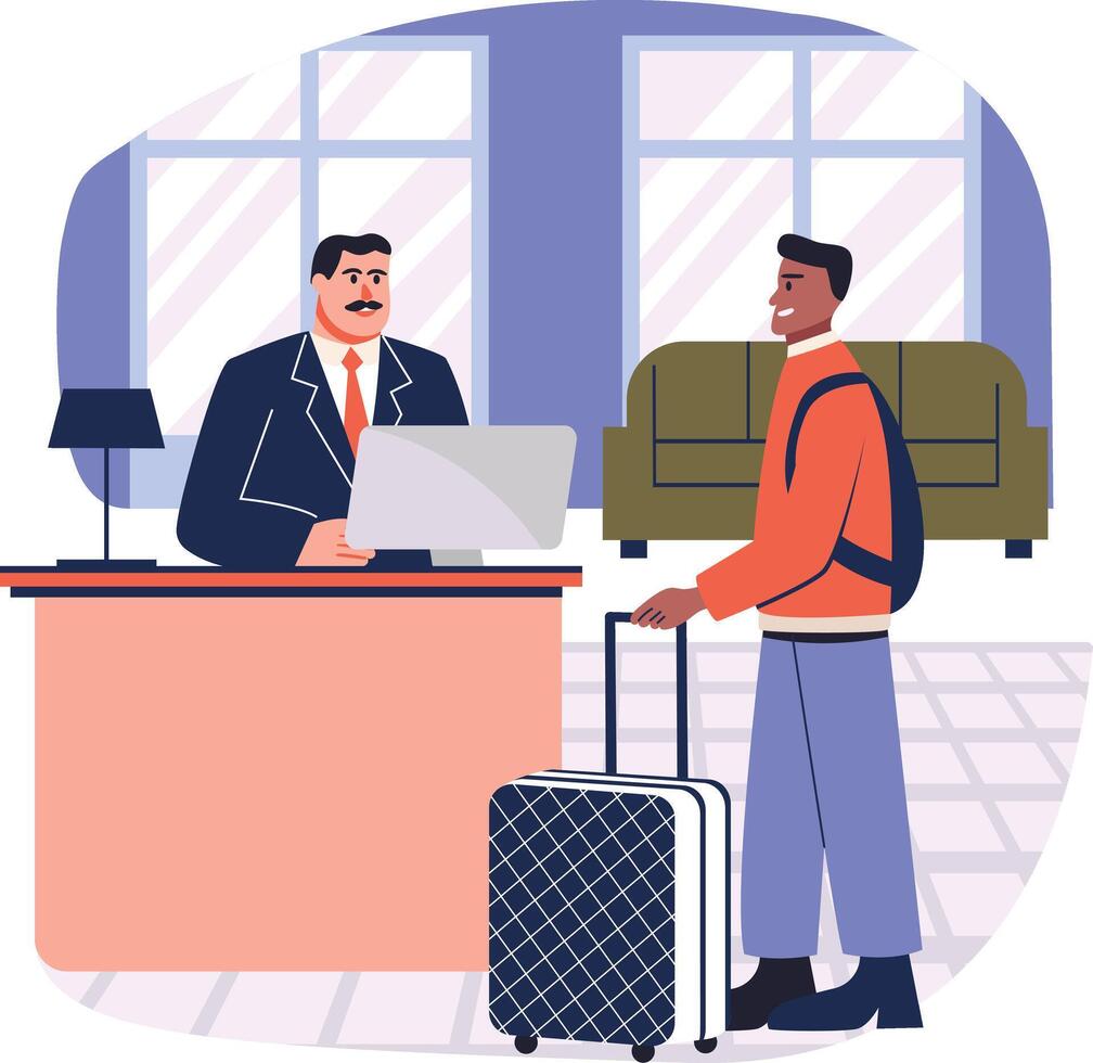 A flat style illustration of business travel vector