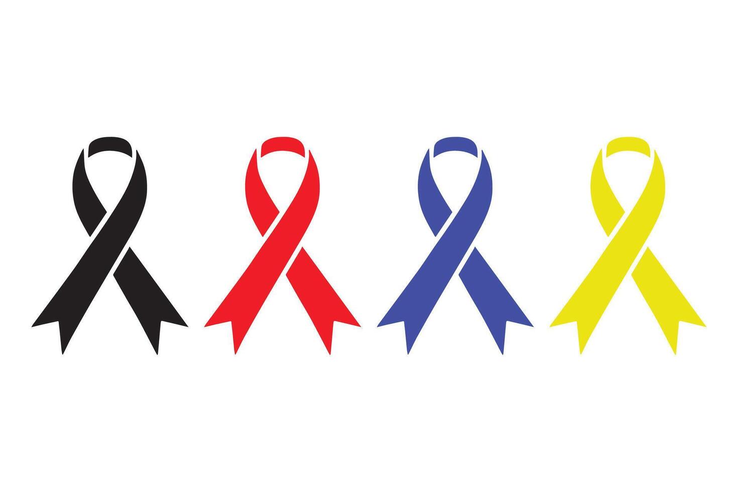 Awareness Ribbons silhouette illustration Design vector