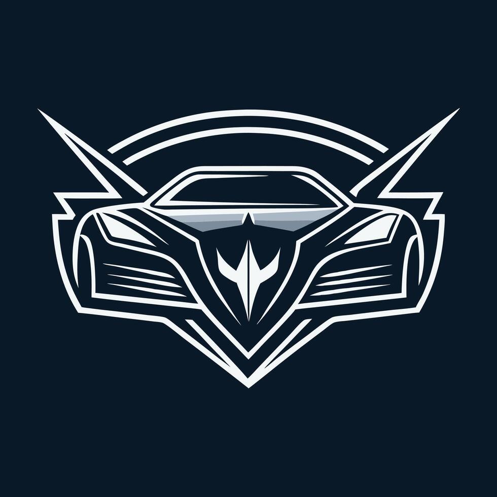 Minimalist Automotive Logo with Futuristic Line Art Design vector