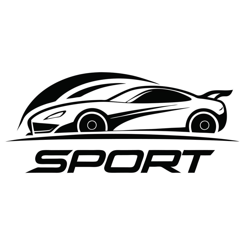 Monochrome Silhouette of a Luxury Sports Car vector
