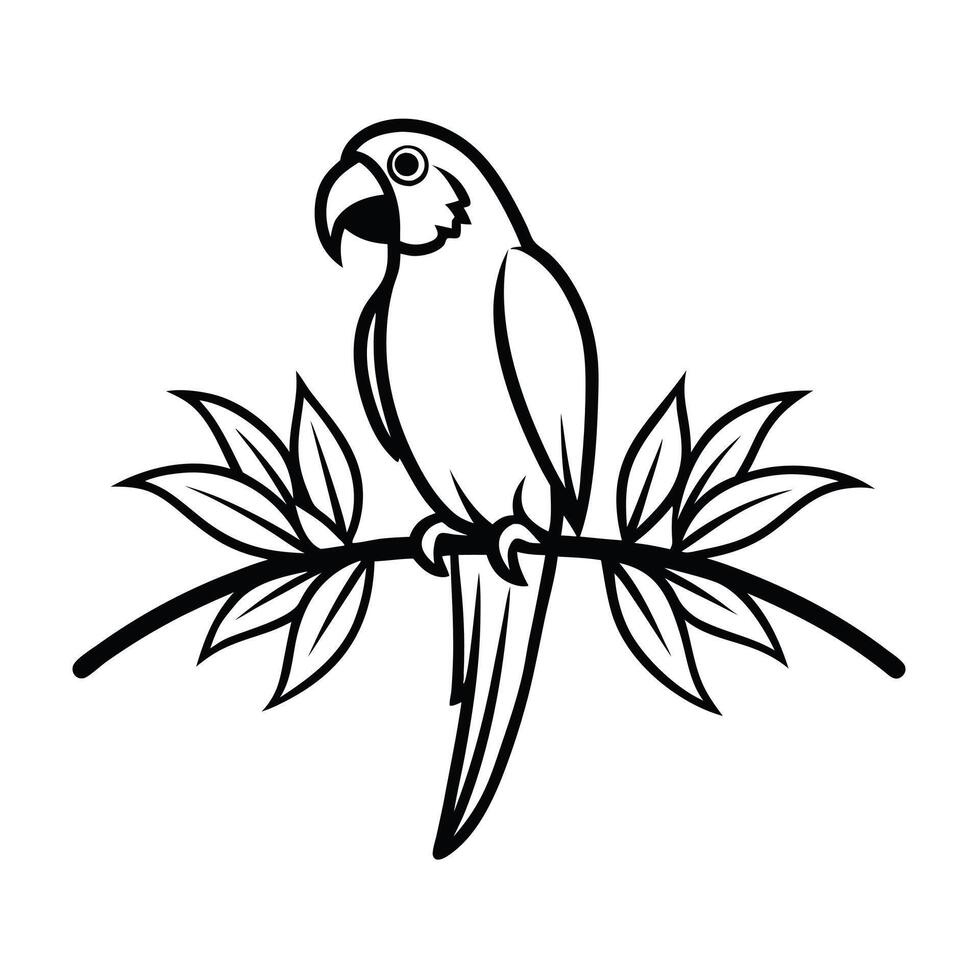 Vibrant Parrot Illustration Exotic Bird Art vector