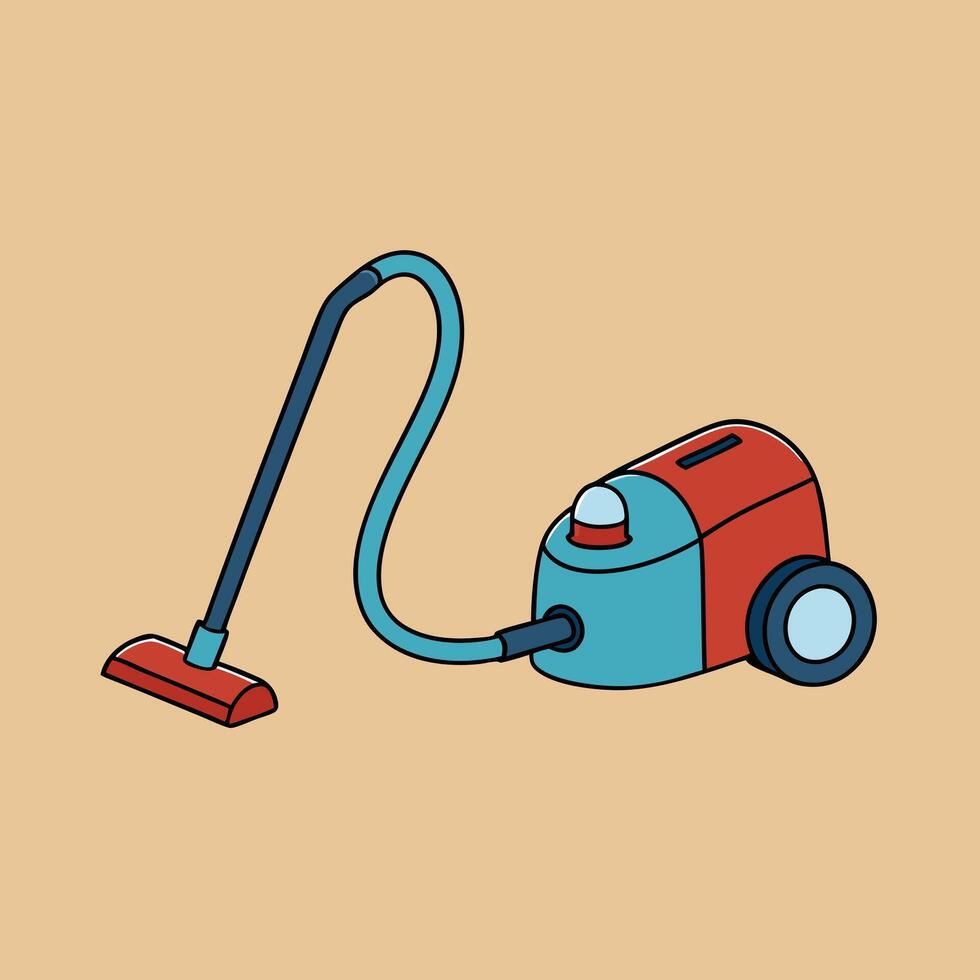 Modern Vacuum Cleaner with a Flexible Hose, Rolled Illustration vector