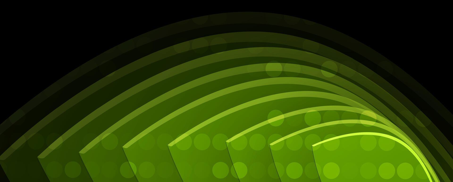 green abstract background with circles and lines vector