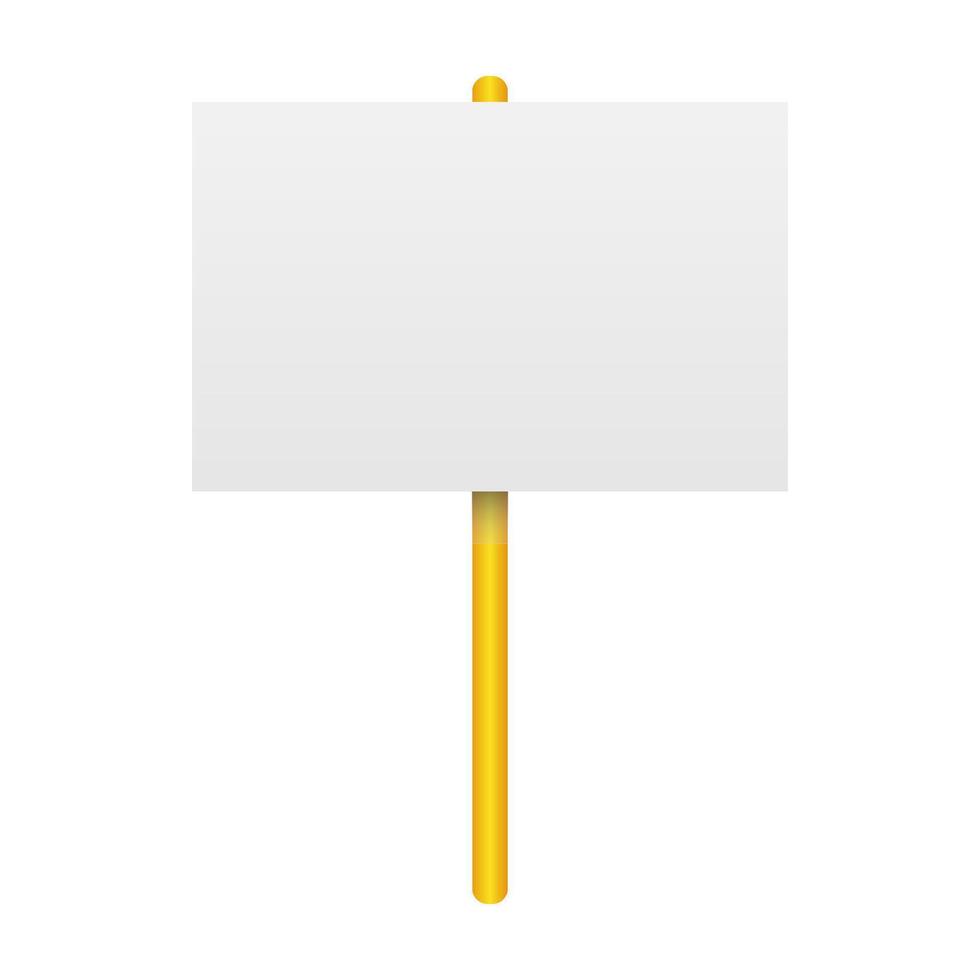 White blank chalkboard signs. Blank protest poster with wooden poles. illustration. vector
