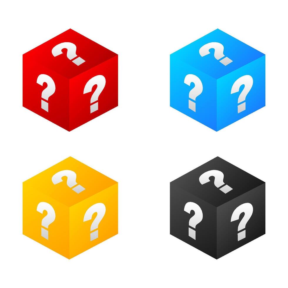 Mystery box contest, surprise mystery. gift question icon. illustration vector