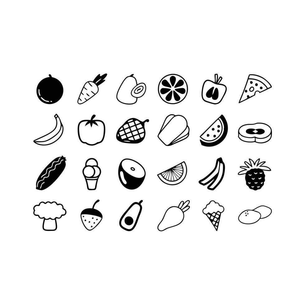 Fruits Icon Bundle Design Template vector
