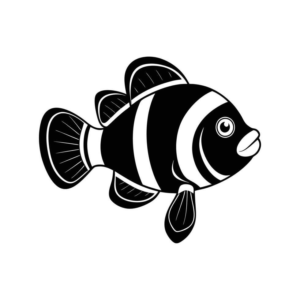 Fish silhouette Style with white background template vector