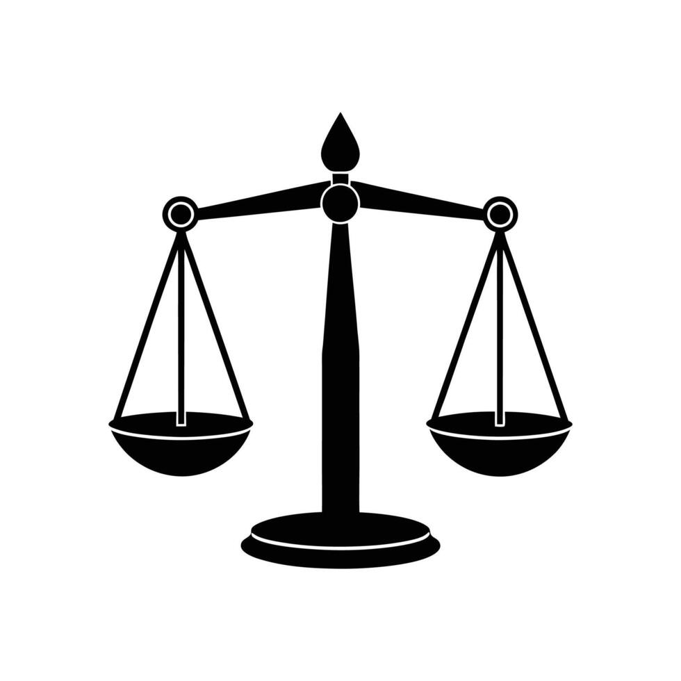 Balance Scale silhouette Style with white background vector