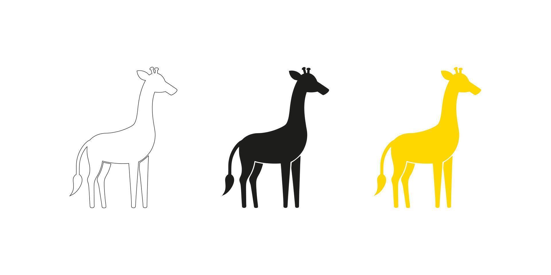 Baby Giraffe Icon Illustrations for Kids Design - Fun and Playful Styles vector