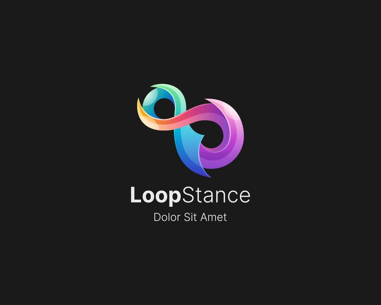 Creative colorful infinity logo gradient vector