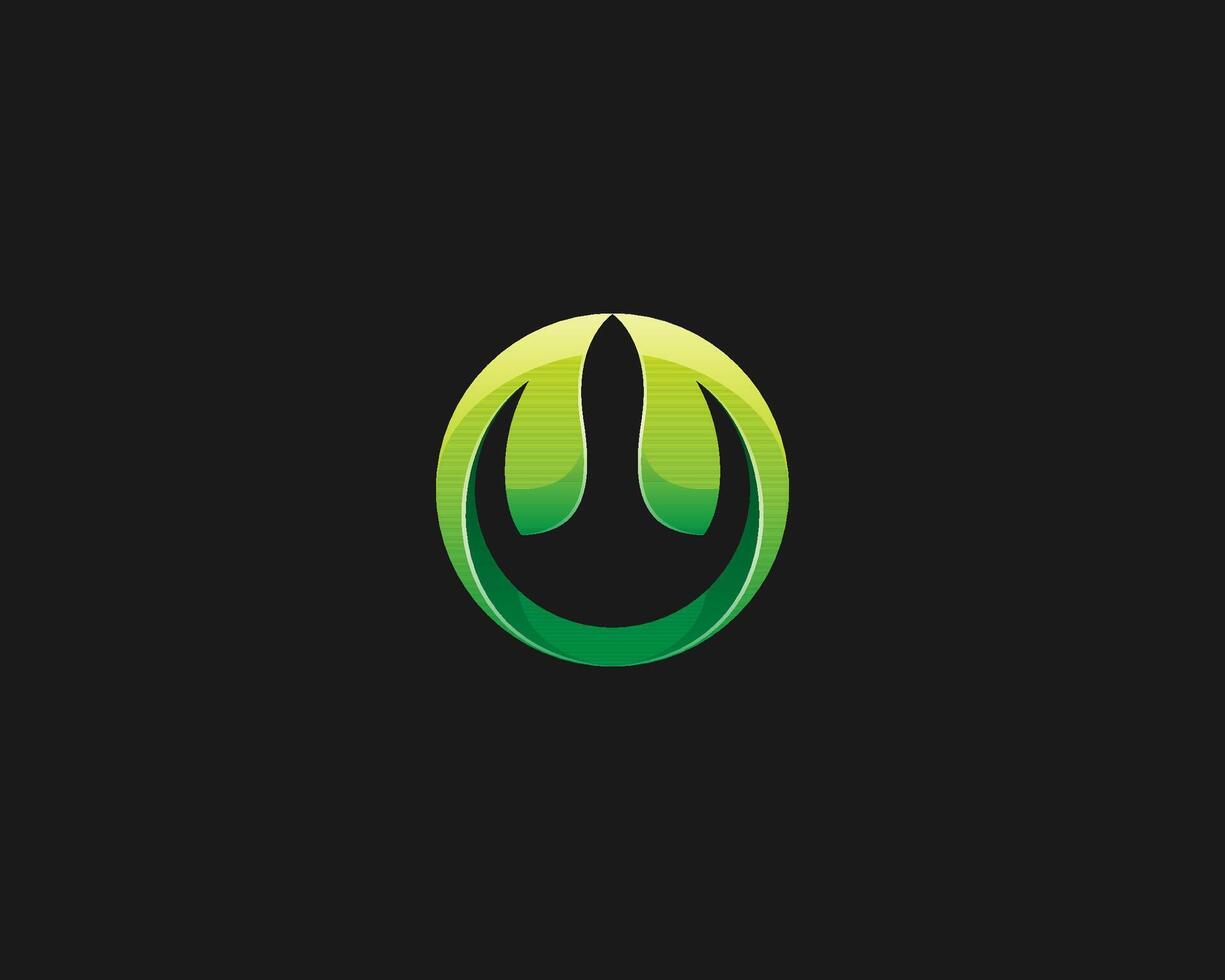 Creative circle with double leaf logo vector