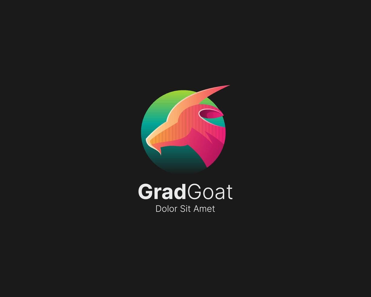 Simple modern goat head logo gradient vector