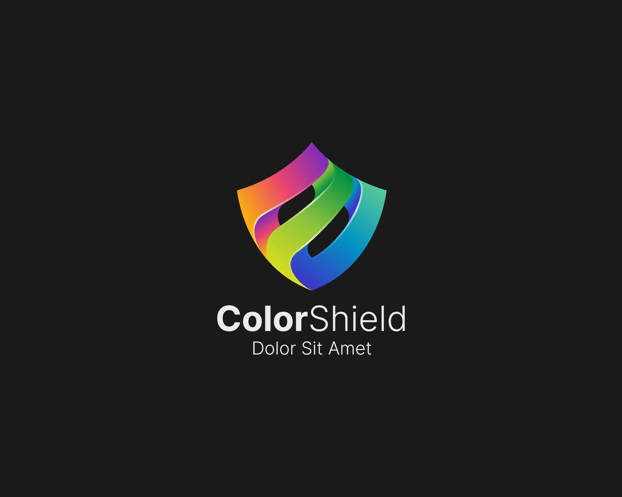 Colorful shield protect logo gradient vector