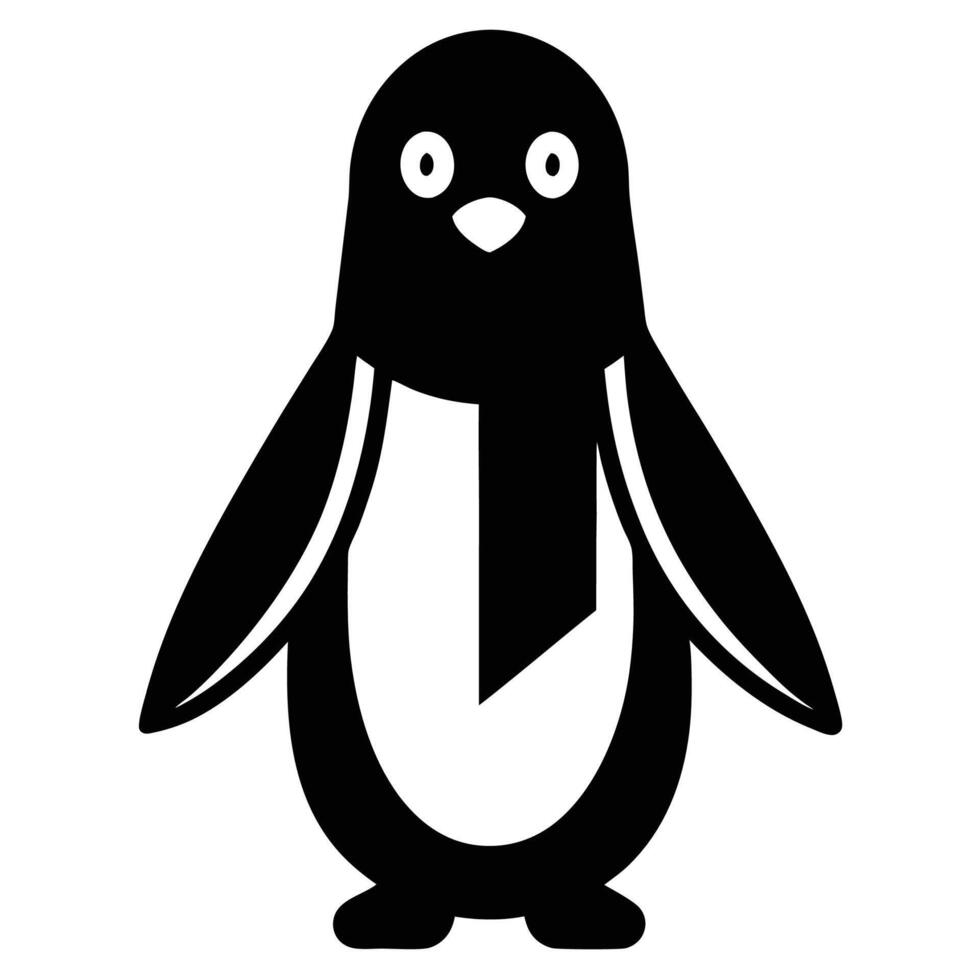 Stylish penguin silhouette with festive scarf design vector