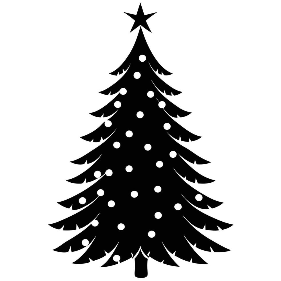 Modern Christmas tree silhouette design for seasonal projects vector