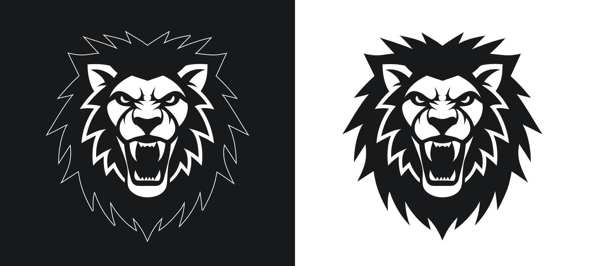 Aggressive face lion icon - Premium Lion Icon Illustration for Design Projects vector