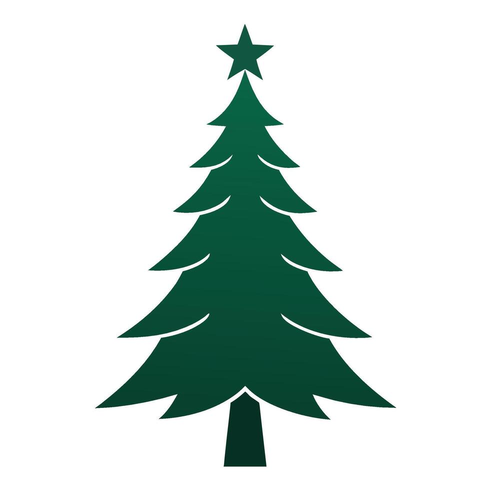 Unique Christmas tree silhouette graphic for holiday themes vector