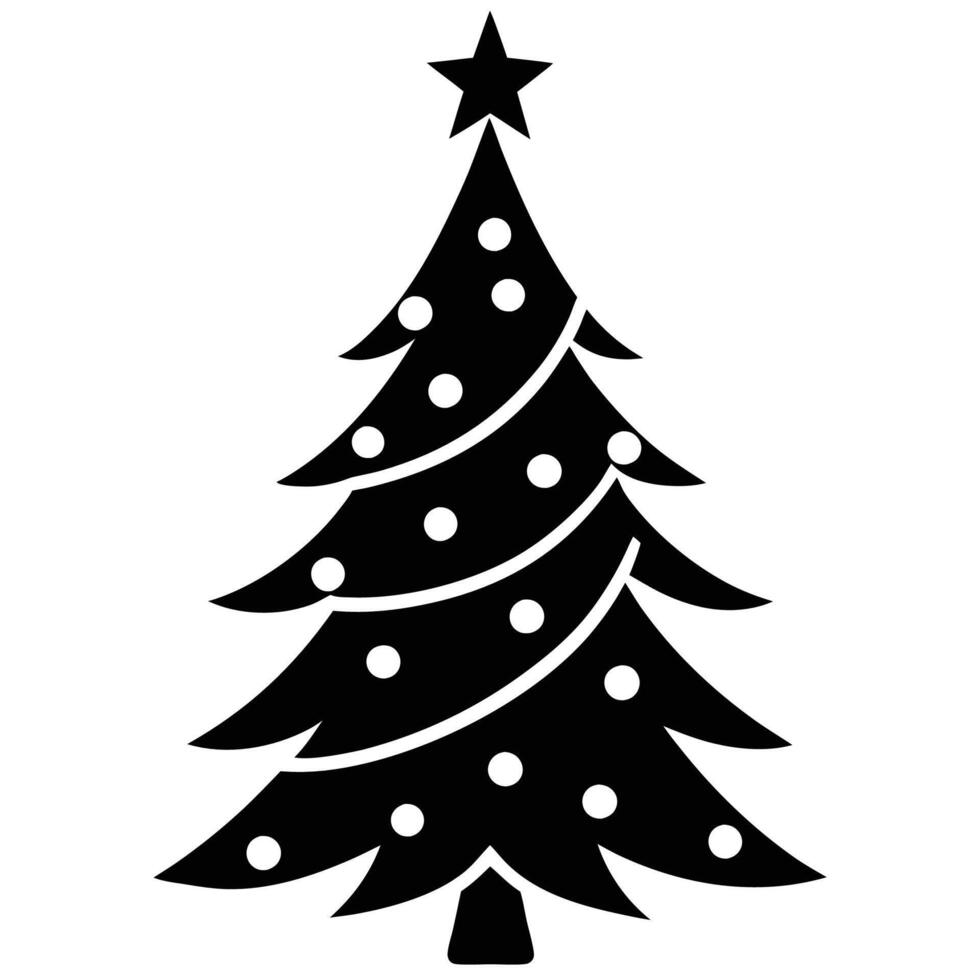 Stylish Christmas tree silhouette for modern holiday art vector
